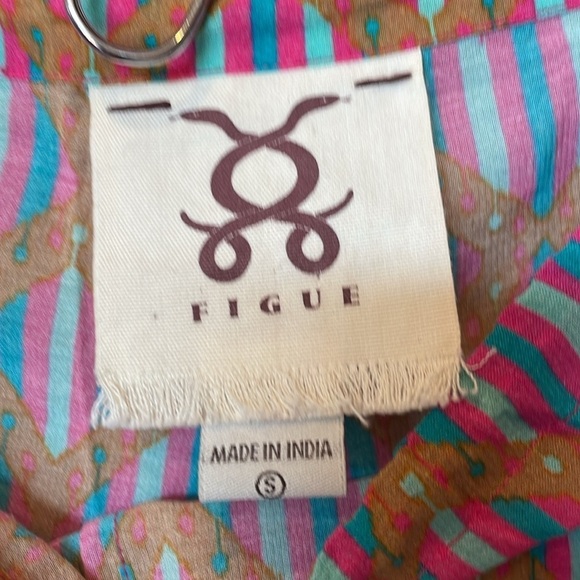 Figue Goa drawstring printed Cotton-blend Wide-leg Pants S - Picture 9 of 10